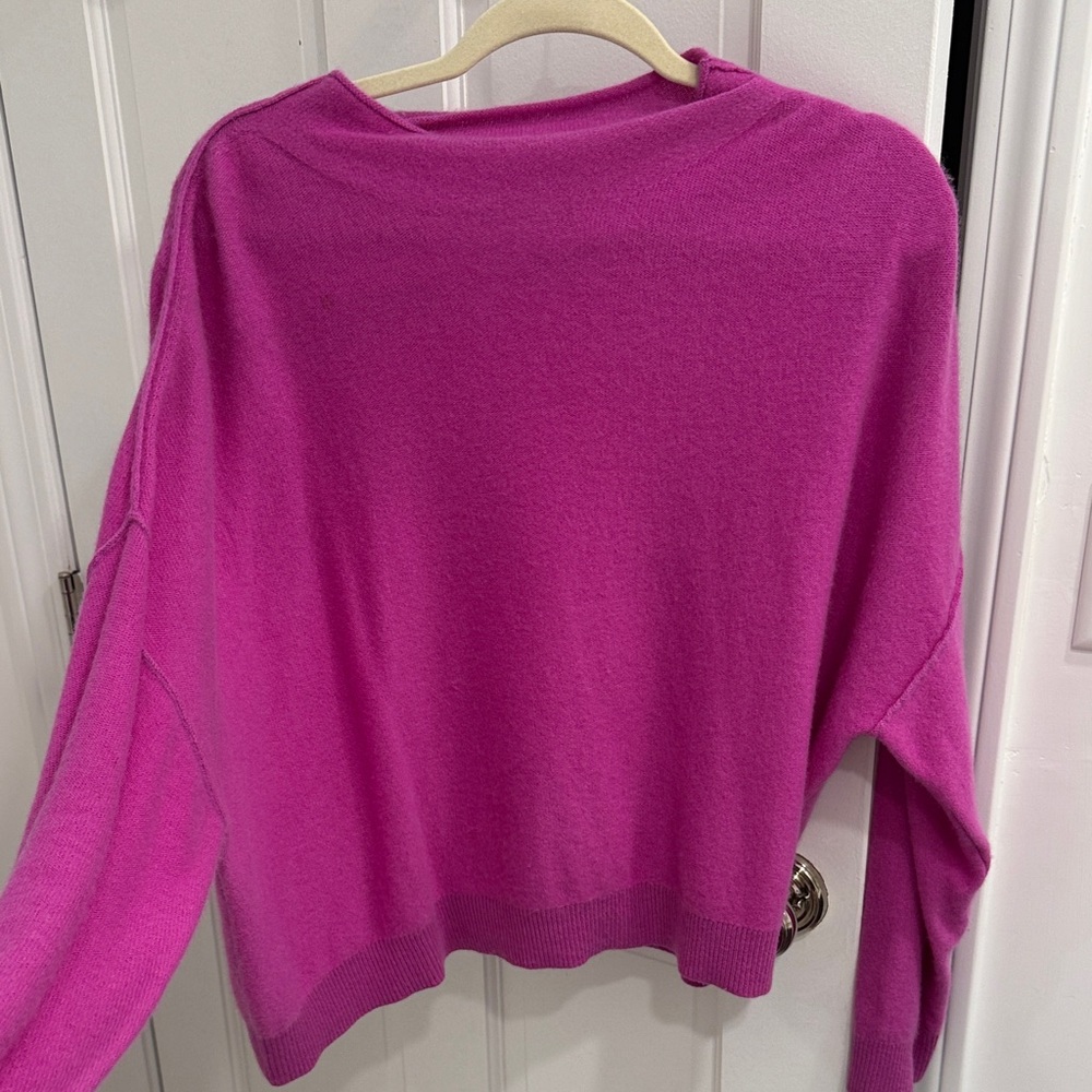 Anthropologie Fuchsia Crew Neck Sweater